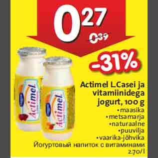 Allahindlus - Actimel L.Casei ja vitamiinidega jogurt, 100 g