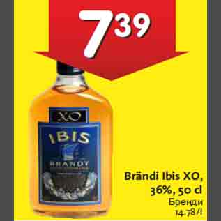 Allahindlus - Brändi Ibis XO, 36%, 50 cl