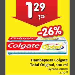 Allahindlus - Hambapasta Colgate Total Original, 100 ml