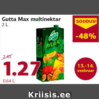 Allahindlus - Gutta Max multinektar 2 L