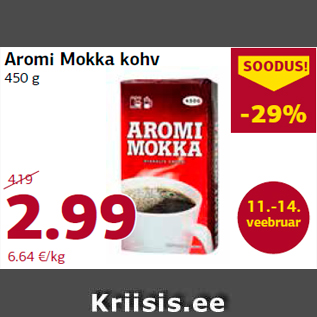 Allahindlus - Aromi Mokka kohv 450 g