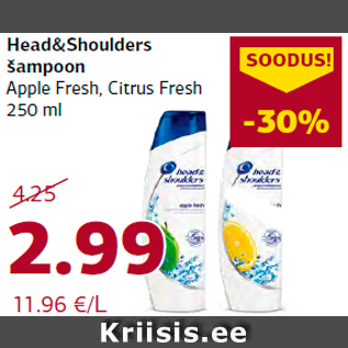 Allahindlus - Head&Shoulders šampoon