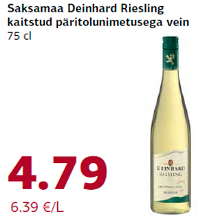 Allahindlus - Saksamaa Deinhard Riesling kaitstud päritolunimetusega vein 75 cl