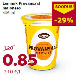 Allahindlus - Lemmik Provansaal majonees 405 ml