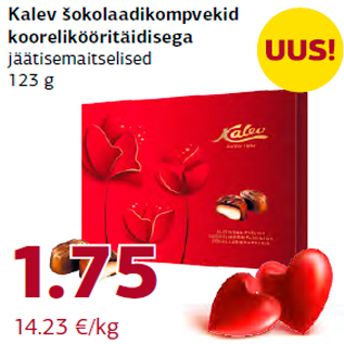 Allahindlus - Kalev šokolaadikompvekid koorelikööritäidisega