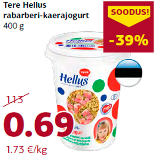 Allahindlus - Tere Hellus rabarberi-kaerajogurt 400 g