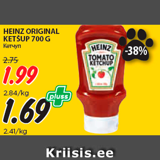 Allahindlus - HEINZ ORIGINAL KETŠUP 700 G