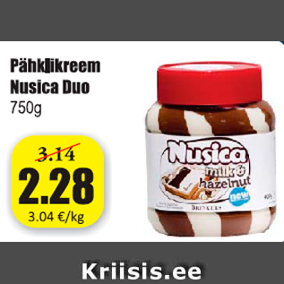 Allahindlus - Pähklikreem Nusica Duo 750 g