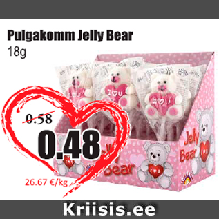 Allahindlus - Pulgakomm Jelly Bear 18 g