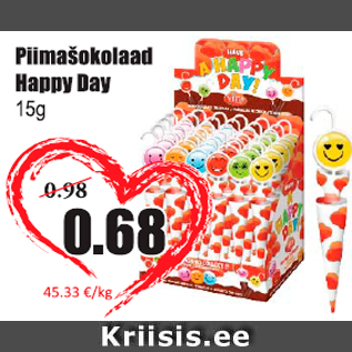 Allahindlus - Piimašokolaad Happy Day 15 g