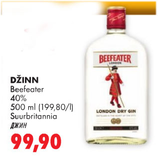 Allahindlus - DŽINN Beefeater