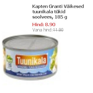 Allahindlus - Kapten Granti Väikesed tuunikala tükid soolvees