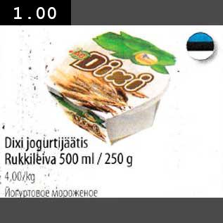 Allahindlus - Dixi jogurtijäätis Rukkileiva 500ml/250g