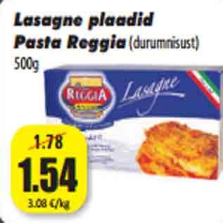 Allahindlus - Lasagne plaadid Pasta Reggia(durumnisust) 500g