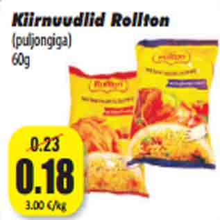 Allahindlus - Kiirnuudlid Rollton (puljongiga) 60g