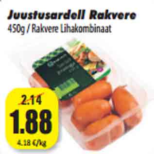 Allahindlus - Juustusardell Rakvere 450g / Rakvere Lihakombinaat