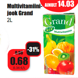 Allahindlus - Multivitamiinijook Grand 2L