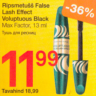 Allahindlus - Ripsmetušš false Lash Effect Voluptuous Black