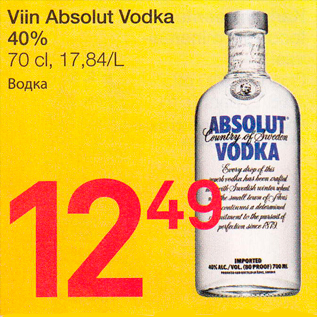 Allahindlus - Viin Absolut Vodka