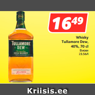 Allahindlus - Whisky Tullamore Dew, 40%, 70 cl