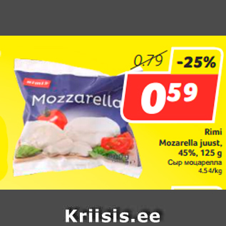 Allahindlus - Rimi Mozarella juust, 45%, 125 g