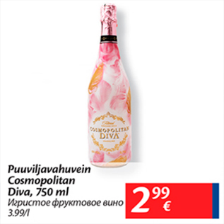 Allahindlus - Puuviljavahuvein Cosmopolitan Diva, 750 ml