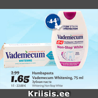 Allahindlus - Hanbapasta Vademecum Whitening, 75 ml