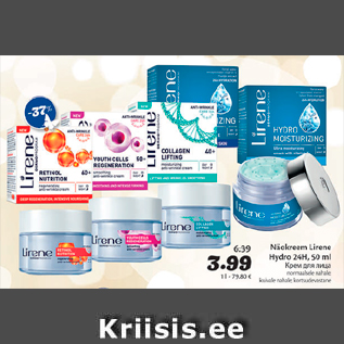 Allahindlus - Näokreem Lirene Hydro 24H, 50 ml