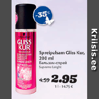 Allahindlus - Spreipalsam Gliss Kur, 200 ml