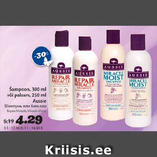 Allahindlus - Šampoon, 300 ml või palsam, 250 ml Aussie