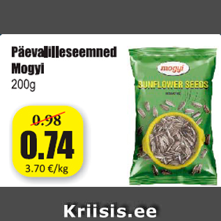 Allahindlus - Päevalilleseemned Mogyi 200 g