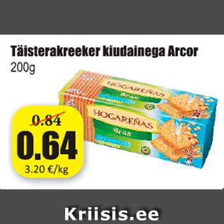 Allahindlus - Täisterakreeker kiudainega Arcor 200 g