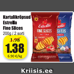 Allahindlus - Kartulikrõpsud Estrella Fine Slices