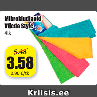 Allahindlus - Mikrokiudlapid Vileda Style 4 tk