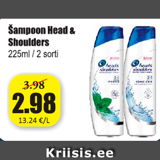 Allahindlus - Šampoon Head & Shoulders