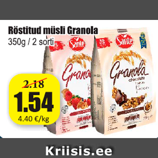 Allahindlus - Röstitud müsli Granola