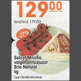 Allahindlus - Sektet Mnicha valgehallitusjuust Brie Natural