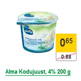 Allahindlus - Alma Kodujuust, 4% 200 g