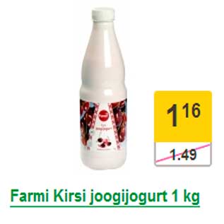 Allahindlus - Farmi Kirsi joogijogurt 1 kg