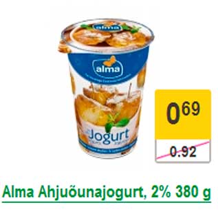 Allahindlus - Alma Ahjuõunajogurt, 2% 380 g