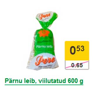 Allahindlus - Pärnu leib, viilutatud 600 g