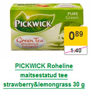 Allahindlus - PICKWICK Roheline maitsestatud tee strawberry&lemongrass 30 g