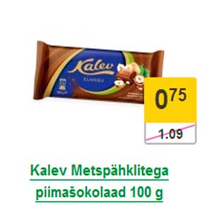 Allahindlus - Kalev Metspähklitega piimašokolaad 100 g