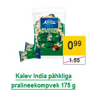 Allahindlus - Kalev India pähkliga pralineekompvek 175 g