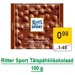 Allahindlus - Ritter Sport Täispähklišokolaad 100 g