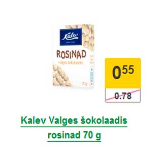 Allahindlus - Kalev Valges šokolaadis rosinad 70 g