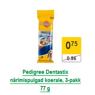 Allahindlus - Pedigree Dentastix närimispulgad koerale, 3-pakk 77 g