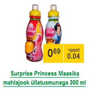 Allahindlus - Surprise Princess Maasika mahlajook üllatusmunaga 300 ml