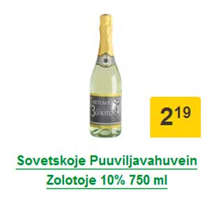 Allahindlus - Sovetskoje Puuviljavahuvein Zolotoje 10% 750 ml