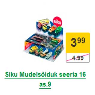 Allahindlus - Siku Mudelsõiduk seeria 16 as.9